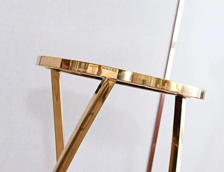 Santes złoty stolik na kwiaty i ozdoby ze szklanym przyciemnianym blatem Large