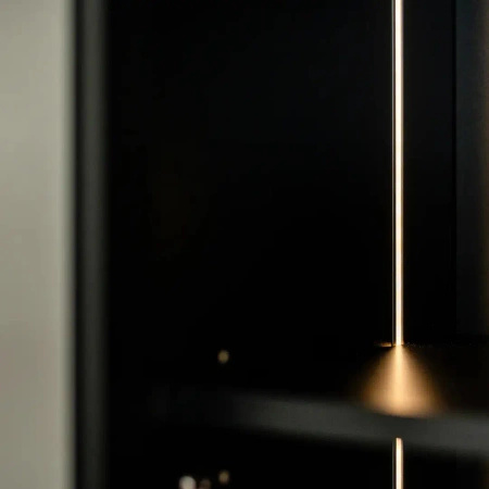 Ekskluzywna biblioteczka do gabinetu 39x250x223 cm czarna/orzech amerykański Slim Office