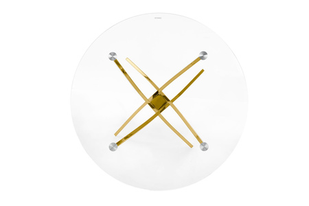 RAYMOND stół, blat - transparentny, nogi - złoty (2p=1szt)