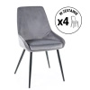 Zestaw 4 krzeseł Cobe Velvet szary