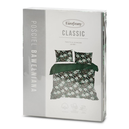 KOMPLET POŚCIELI BAWEŁNIANEJ SONIA 07 220 X 200 CM CIEMNOZIELONY