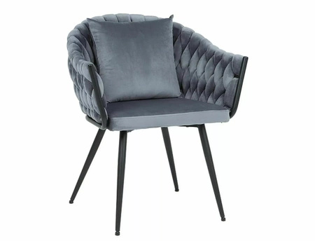 Zestaw 2 krzeseł Nuvo Velvet szary