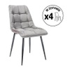 Zestaw 4 krzeseł Chic Velvet szary