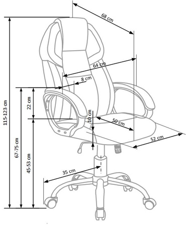 BARTON fotel gabinetowy czarno-biały