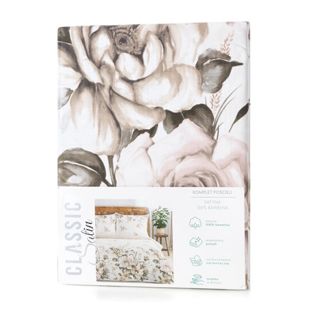 KOMPLET POŚCIELI SATYNOWEJ SPRING 41 140 X 200 CM JASNOKREMOWY