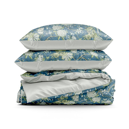 KOMPLET POŚCIELI SATYNOWEJ SPRING 68 220 X 200 CM NIEBIESKI