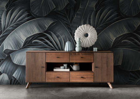 Duża komoda na nóżkach 180x75x40 cm buk/tabak II WZ-0624