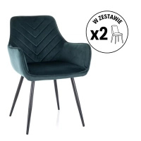 Zestaw 2 krzeseł Fig Velvet zielony