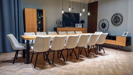 Stół rozkładany MINIMAX typ C 120 / 320 cm laminat dąb jasny