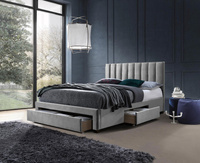 GRACE łóżko z szufladami popiel velvet (3p=1szt)