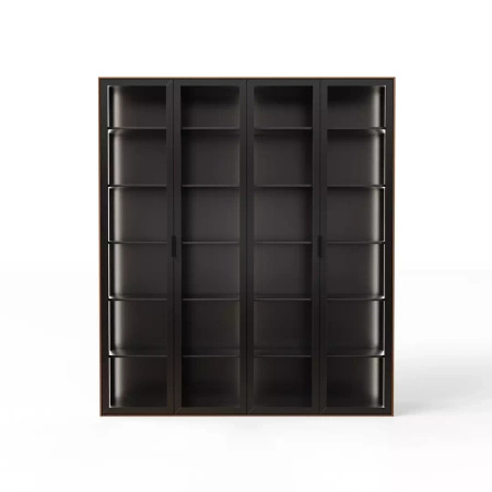 Elegancka biblioteczka w orzechu amerykańskim 201 cm Slim Office