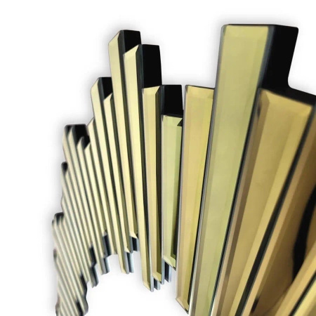 Lustro okrągłe Sunset Gold 80cm w delikatnej ramie