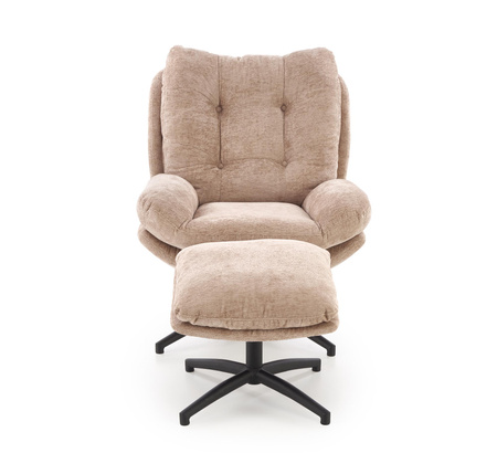 PESTO fotel z podnóżkiem / funkcja kołyski, beżowy