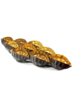 Dekoracja metalowa wisząca w kształcie nieregularnych koszyczków 82 cm