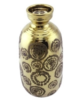 Wazon złoty roślinny motyw Golden Vase 31 cm