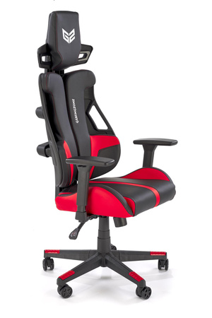 NITRO fotel gabinetowy eco skóra / tkanina, czarny / czerwony (1p=1szt)