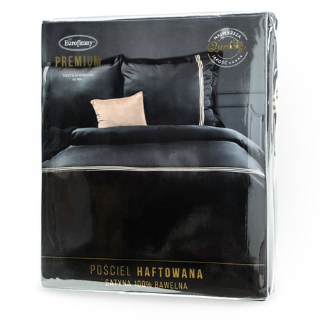 KOMPLET POŚCIELI HAFT4 160 X 200 CM CZARNY