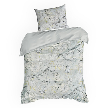 KOMPLET POŚCIELI SATYNOWEJ SPRING 72 140 X 200 CM JASNOSTALOWY