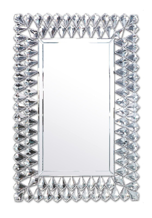 Lustro glamour Napoli 67/97cm wyszukane prostokątne z ramą z kryształkami w kształcie łez