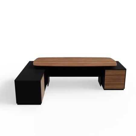 Biurko w kształcie litery L 280x181x74 cm orzech amerykański Slim Office