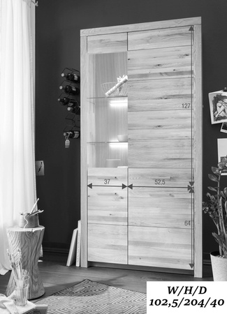 Witryna z litego drewna (prawa) WZ-0169 II-P