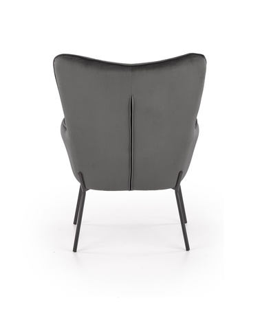 CASTEL fotel wypoczynkowy czarny / jasny popiel