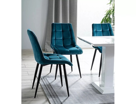 Zestaw 4 krzeseł Chic Velvet turkusowy