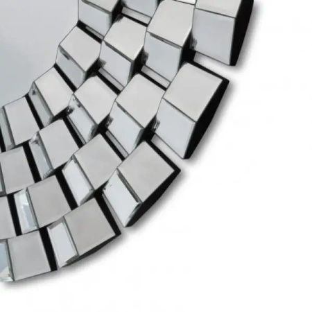 Lustro okrągłe Eris 100cm w stylu glamour w lustrzanej ramie