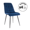 Zestaw 4 krzeseł Chic Velvet turkusowy