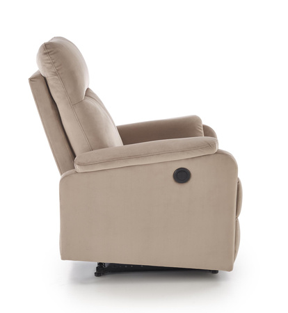 CROCUS fotel wypoczynkowy z funkcją elektrycznego rozkładania, beżowy (1p=1szt)