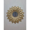 Lustro okrągłe FIORI-Dekoracyjna Metalowa Rama z metaloplastyki w Stylu Glamour
