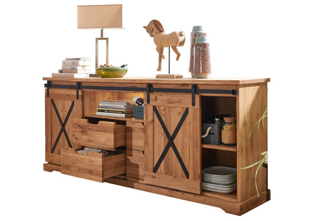 Duża komoda do salonu 198x83x42 cm dąb olejowany III WZ-0424