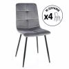 Zestaw 4 krzeseł Ivo Velvet szary