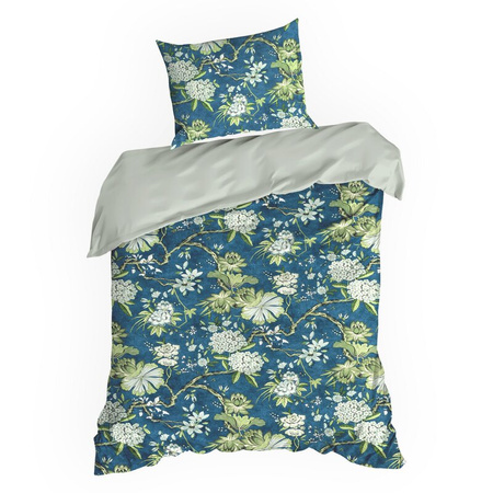 KOMPLET POŚCIELI SATYNOWEJ SPRING 68 160 X 200 CM NIEBIESKI