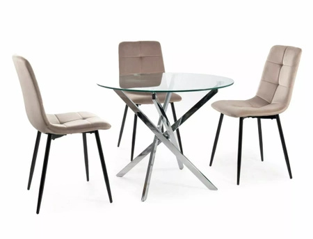 Zestaw 4 krzeseł Ivo Velvet ciemny beżowy