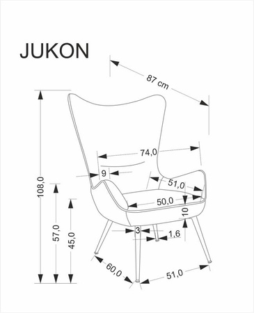 JUKON fotel wypoczynkowy kremowy (1p=1szt)