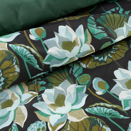 KOMPLET POŚCIELI BAWEŁNIANEJ SONIA 07 220 X 200 CM CIEMNOZIELONY