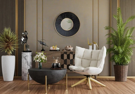 Lustro Okrągłe IRIS – Dekoracyjna Metalowa Rama z metaloplastyki w Stylu Glamour