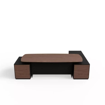 Biurko w kształcie litery do biura L 280x181x74 cm dąb orzech Slim Office