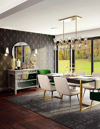 Lustro okrągłe Pallotta 90cm wytworne złożone z trójkątnych szklanych elementów