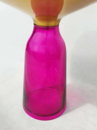 Stolik kawowy glamour Bottle Table 50/53cm różowo-złoty osadzony na szklanej nodze