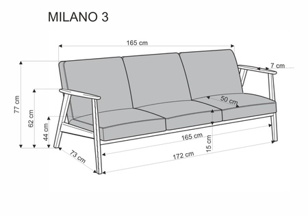 MILANO 3S sofa - beżowy tap. Castel 15 (1p=1szt)