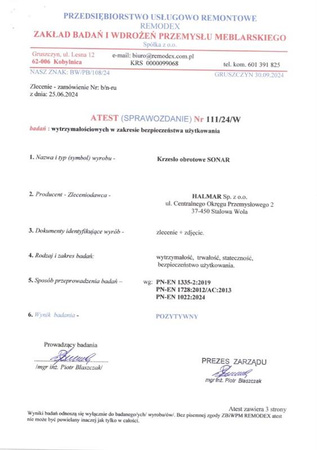 SONAR fotel gabinetowy czarny