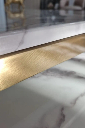 Zestaw stolików kawowych Porto złoto/biel