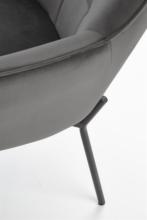 CASTEL fotel wypoczynkowy czarny / jasny popiel