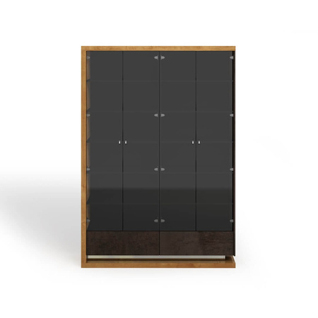 Bibiloteczka szara na książki i segregatory 160 cm MODENA