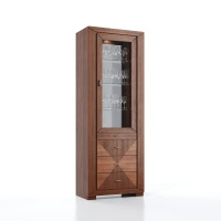 Barek do biblioteki dąb kasztanowy 77x227x43 cm z intarsją CUBE