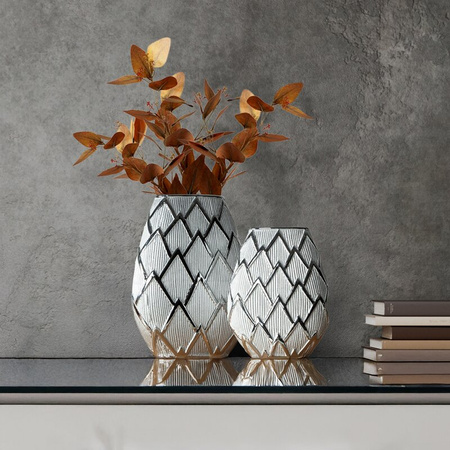 WAZON DEKORACYJNY SAELA (02) 25 X 11 X 34 CM SREBRNY