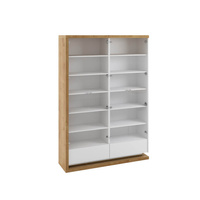 Biblioteczka 160 cm dąb naturalny + biały połysk PORTO STANDARD