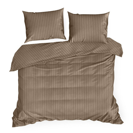 KOMPLET POŚCIELI SATYNOWEJ VERA 140 X 200 CM BRĄZOWY